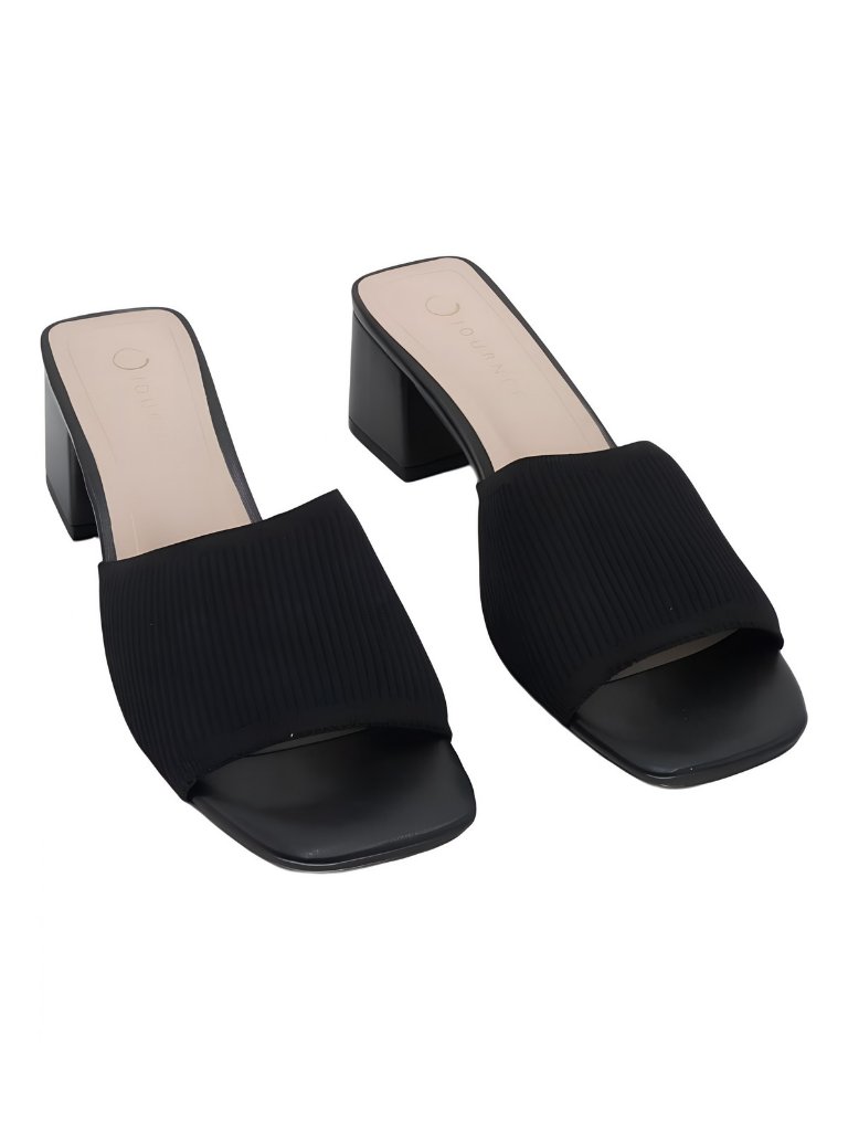 Journee Collection Womens Shilin Slip On Heeled Sandal Black Sz Us 11m Eu 41.5